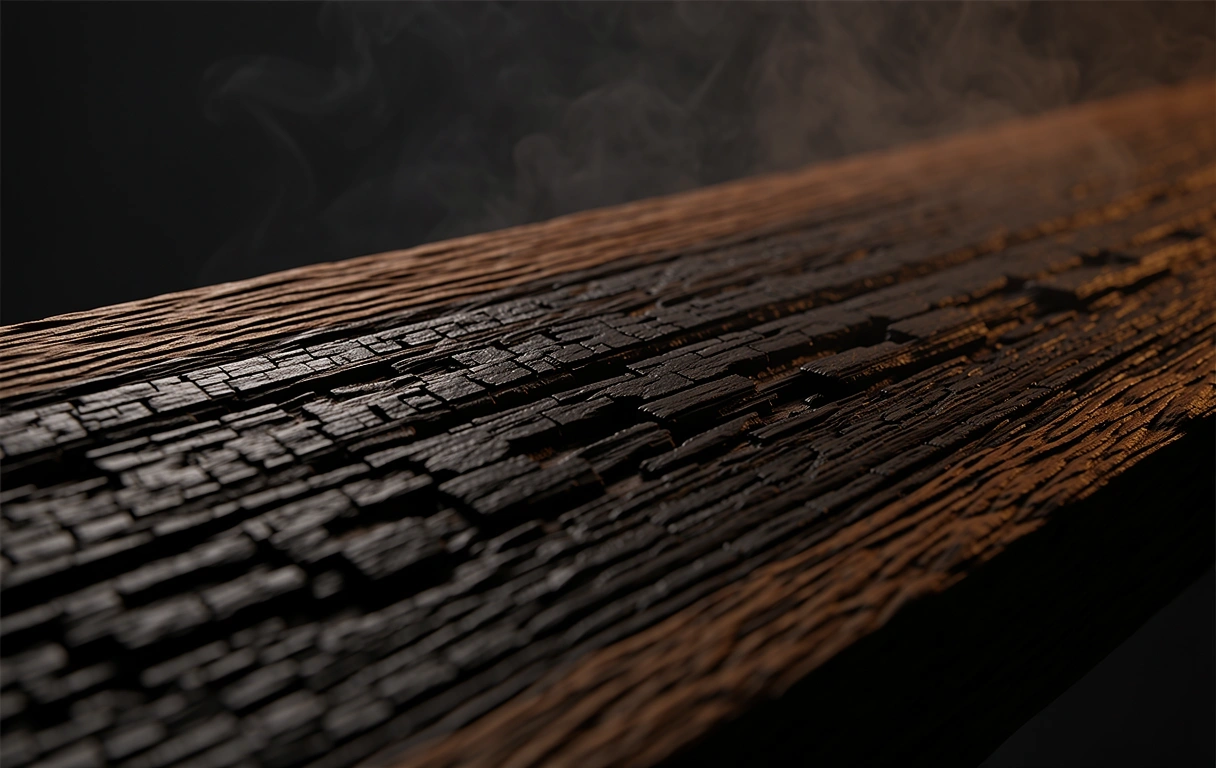 Charred wood texture