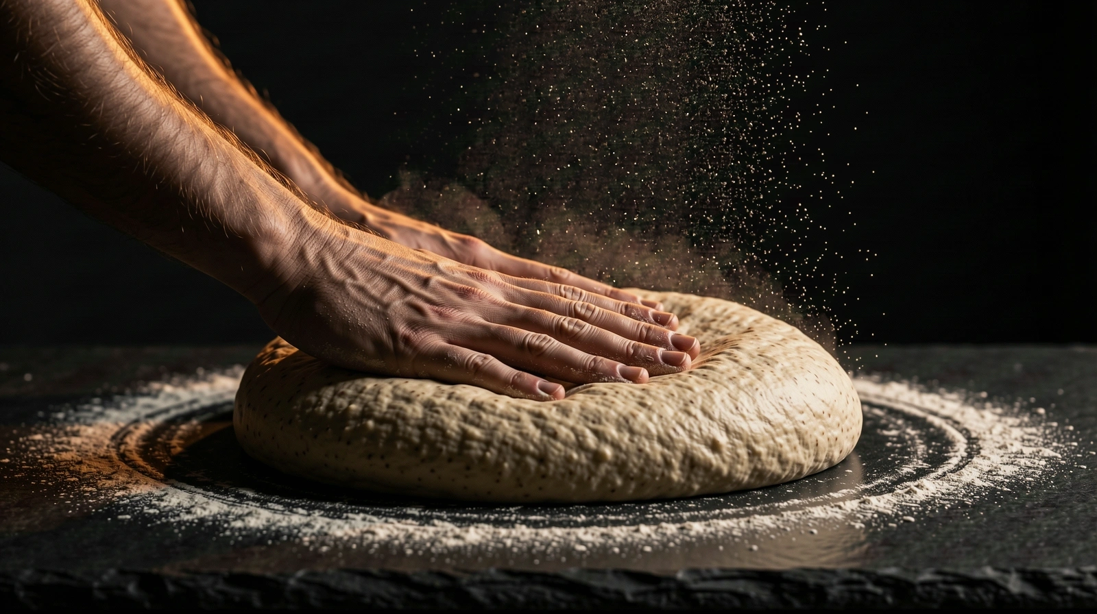 Artisanal pizza crust texture
