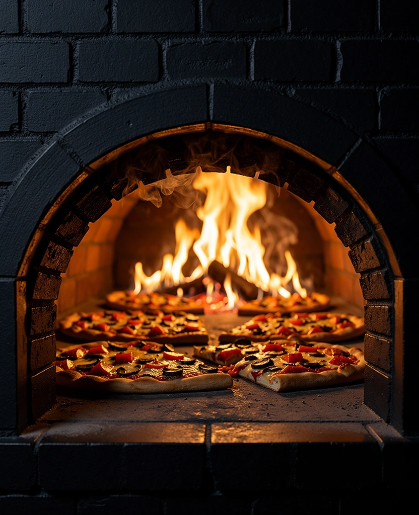 The glowing heat of the Hubs oven