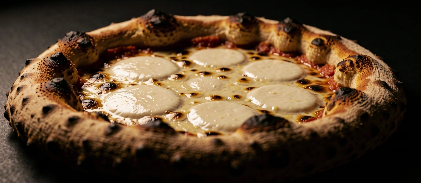 Artisanal hearth-baked pizza textures